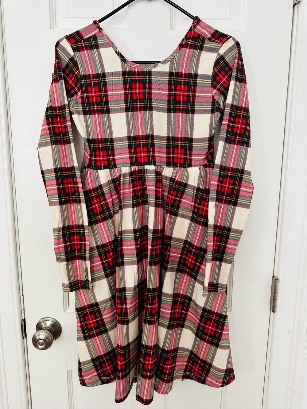 Hanna Andersson Tartan Plaid Chrismas Holiday Cotton-Blend Dress Sz 12